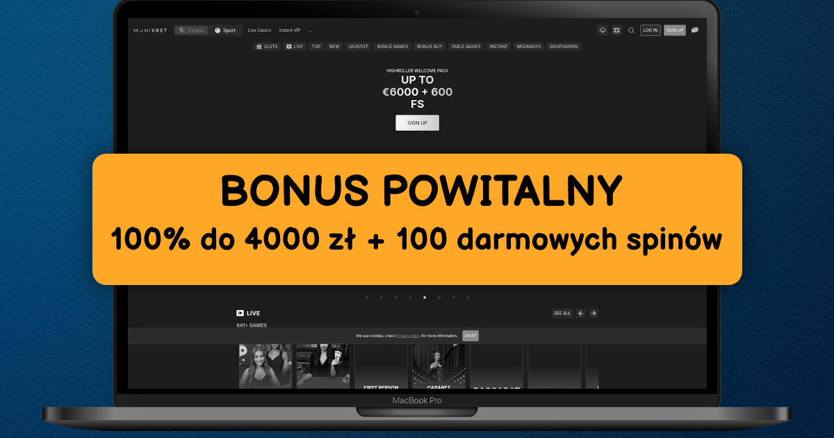 Monixbet Casino welcome bonus