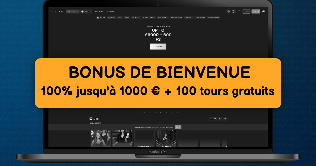 Monixbet Casino welcome bonus