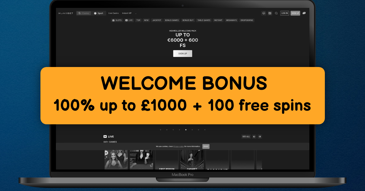 Monixbet Casino welcome bonus