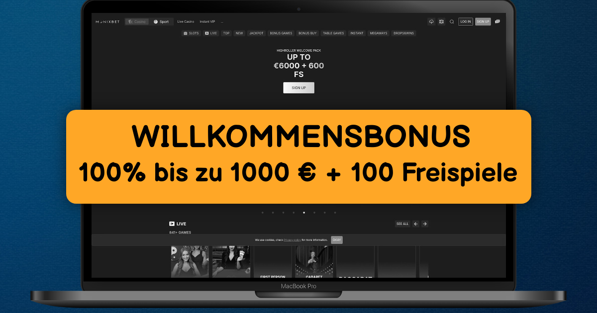 Monixbet Casino welcome bonus